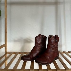 Frye Brown Leather Ankle Boots
